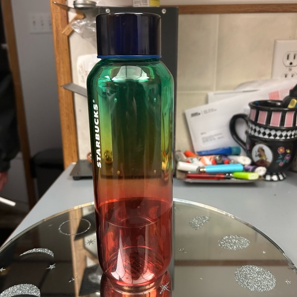 Rainbow Starbucks Glass Water Bottle - Picture 8 of 10